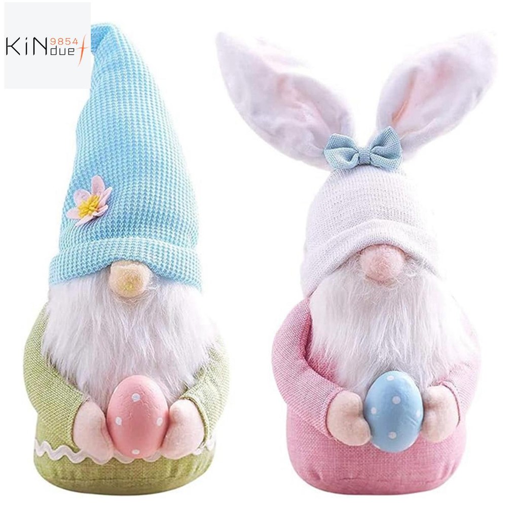 2 ชิ้น Bunny Gnome พร้อมไข่อีสเตอร์, Handmade Gnome Faceless ตุ๊กตา, ของขวัญสําหรับตกแต่งห้องเด็กและ