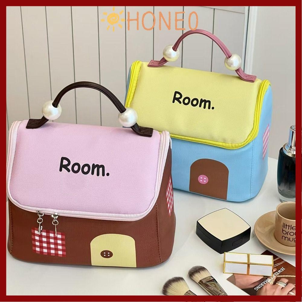 HONE0. บ้านน้อยน่ารักกระเป๋าเครื่องสําอางสําหรับเดินทางของผู้หญิง
