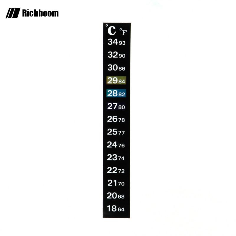 Rich สติกเกอร์อุณหภูมิ Stick บนแถบจอแสดงผลดิจิตอลสําหรับเบียร์ไวน์ Kombucha หรือ Aquarium 64-93F 18-