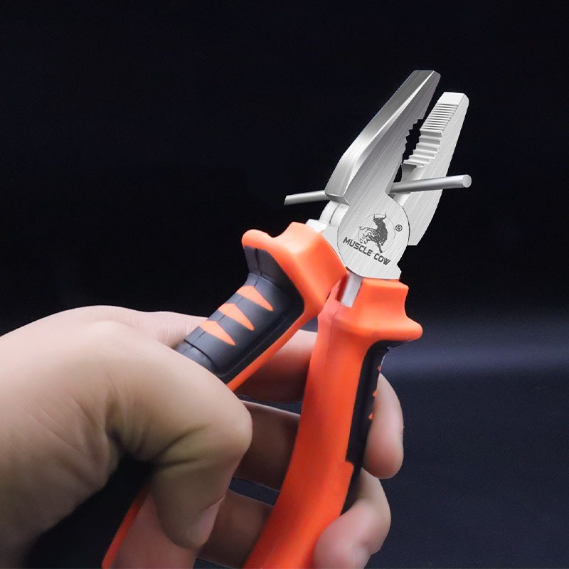 Muscle Cow คีม 6 นิ้ว / 8 นิ้ว  คีมปากแบน คีมปากแหลม คีมปากเฉียง ตัวคีมทำจากเหล็กกล้าโครเมียมอัลลอย พื้นผิวเคลือบ - รูปที่ 7