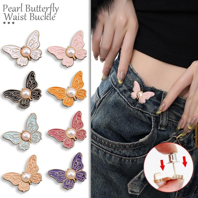 ฝรั่งเศสมุกผีเสื้อเอวหัวเข็มขัดที่ถอดออกได้เล็บฟรีไม่มีรอยต่อเอว Cinch กางเกงยีนส์เอว Cinch Magic Item