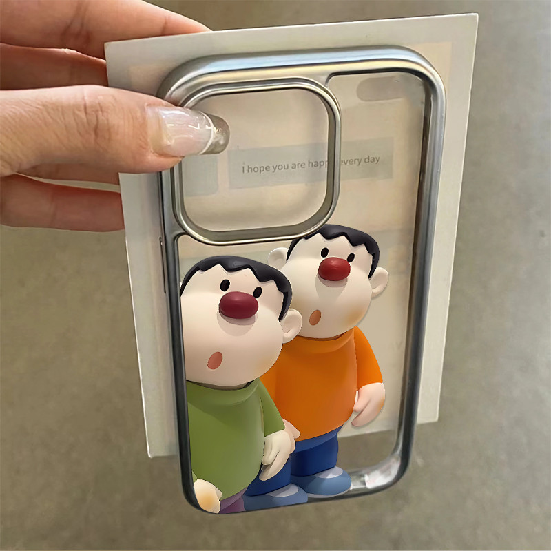 สองน่ารักการ์ตูนเสืออ้วนซิลิโคนอ่อนนุ่มกรณีเข้ากันได้สําหรับIphone 16 15 13 14 12 11 ProMax XsMax 7 