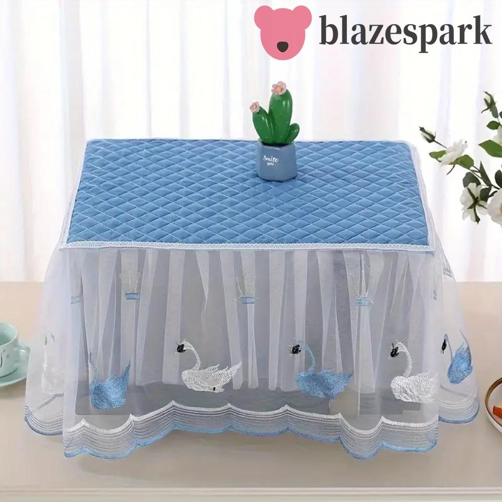 BLAZESPARK ฝาครอบกันฝุ่นไมโครเวฟ, ฝาครอบเตาอบกันฝุ่นสี่เหลี่ยมผืนผ้า, ขอบเส้นด้ายฉนวนในครัวเรือน ผ้าปูโต๊ะสไตล์ Pastoral เครื่องใช้ในครัว