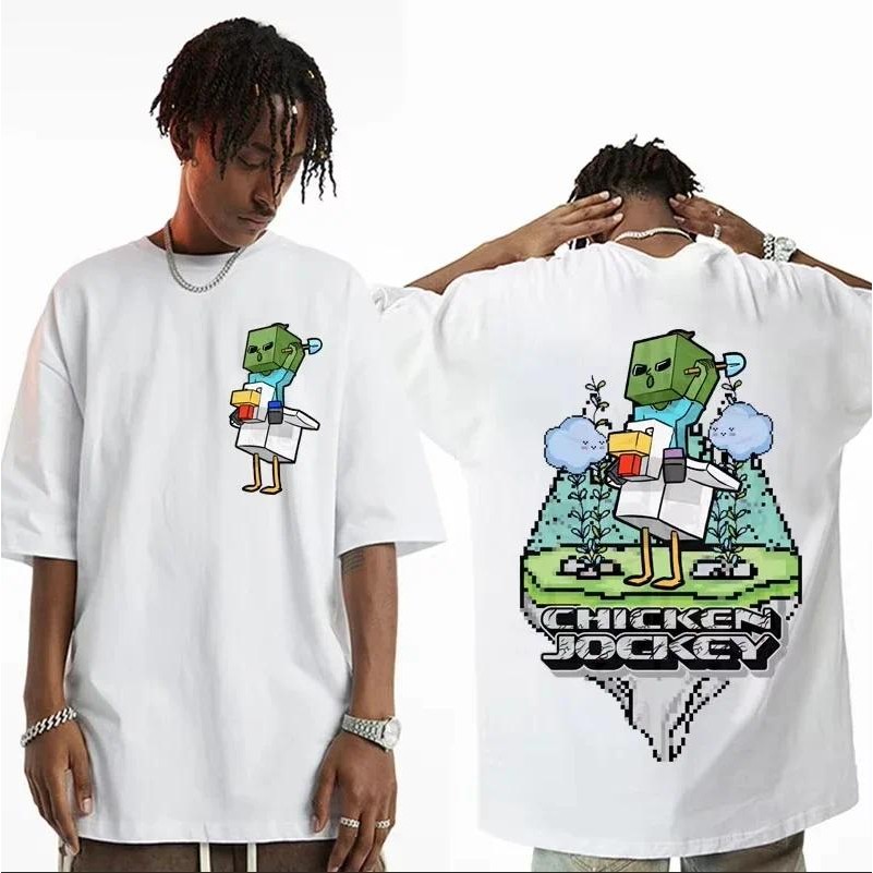 เสื้อยืดผ้าฝ้ายคุณภาพสูง ลายการ์ตูนสไตล์ Y2K และ Jockey เหมาะสำหรับผู้ชายและผู้หญิง