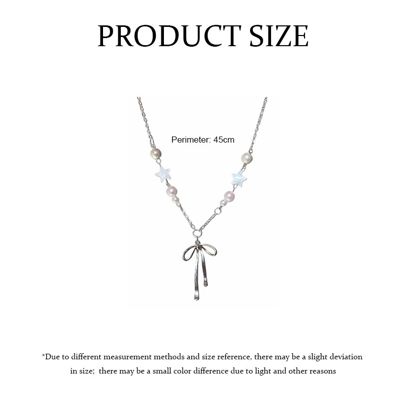 สร้อยคอมุก จี้ประดับโบว์ น่ารักหวาน สไตล์เกาหลี เข้ากับทุกชุด ของขวัญเครื่องประดับแฟชั่น สําหรับผู้หญิง - รูปที่ 6