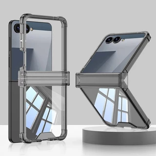 LUKEN รวมทุกอย่างบานพับสี่มุม Anti-drop เคสโทรศัพท์สําหรับ Samsung Galaxy Z Flip 8 7 FE 6 5 flip8 โปร่งใส Shcokproof ฝาหลัง