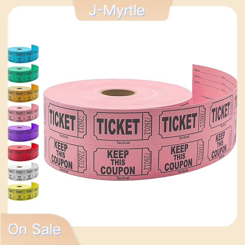 J-Myrtle 1000 ชิ้นที่มีสีสัน Tearable Raffle Tickets ม้วนคู่ตั๋วการรับสมัครตั๋วเกมสําหรับเหตุการณ์คาร์นิวัลรายการ Class รางวัล Nice
