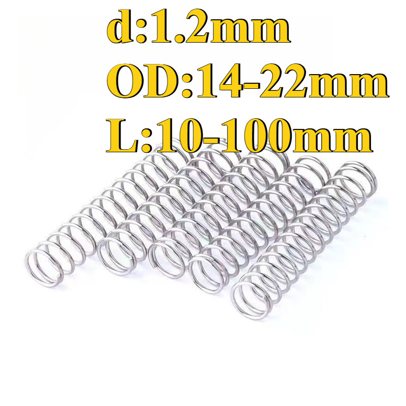 304 สปริงบีบสแตนเลส d1.2มม * เส้นผ่านศูนย์กลางภายนอก: 14-22มม ความยาว:10-100มม）compression spring SU
