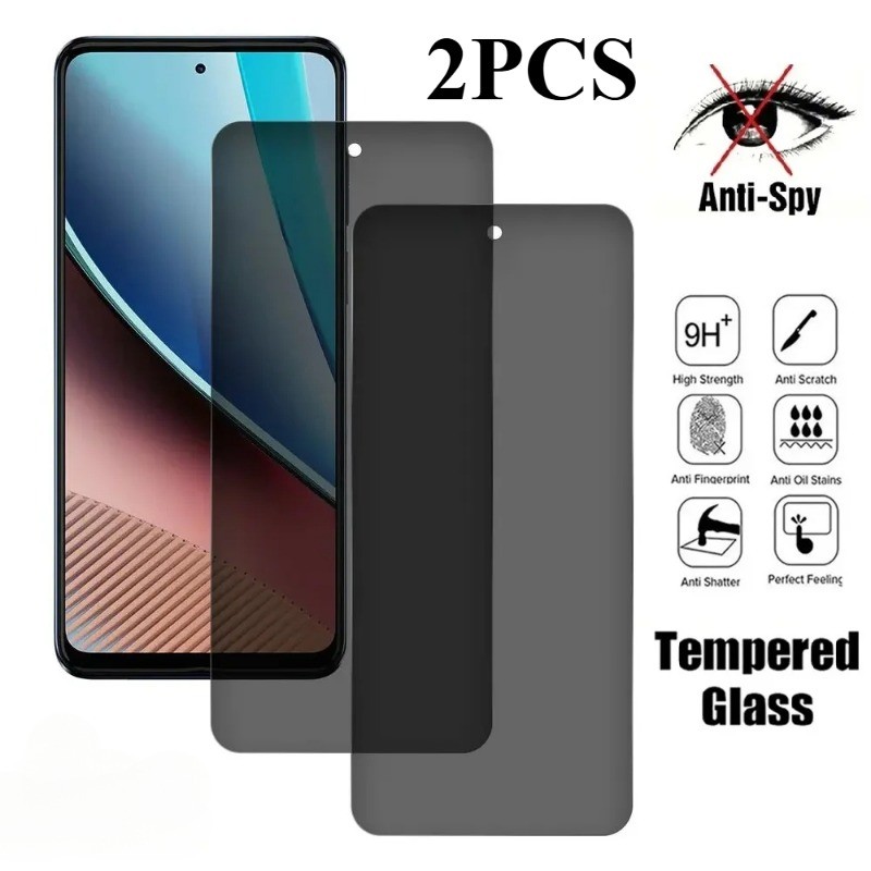 2PCS Anti Spy ความเป็นส่วนตัวกระจกนิรภัยฟิล์มสําหรับOppo A79 A78 A77s A77 5G 4Gสีดําขอบน้ํามันหลักฐา