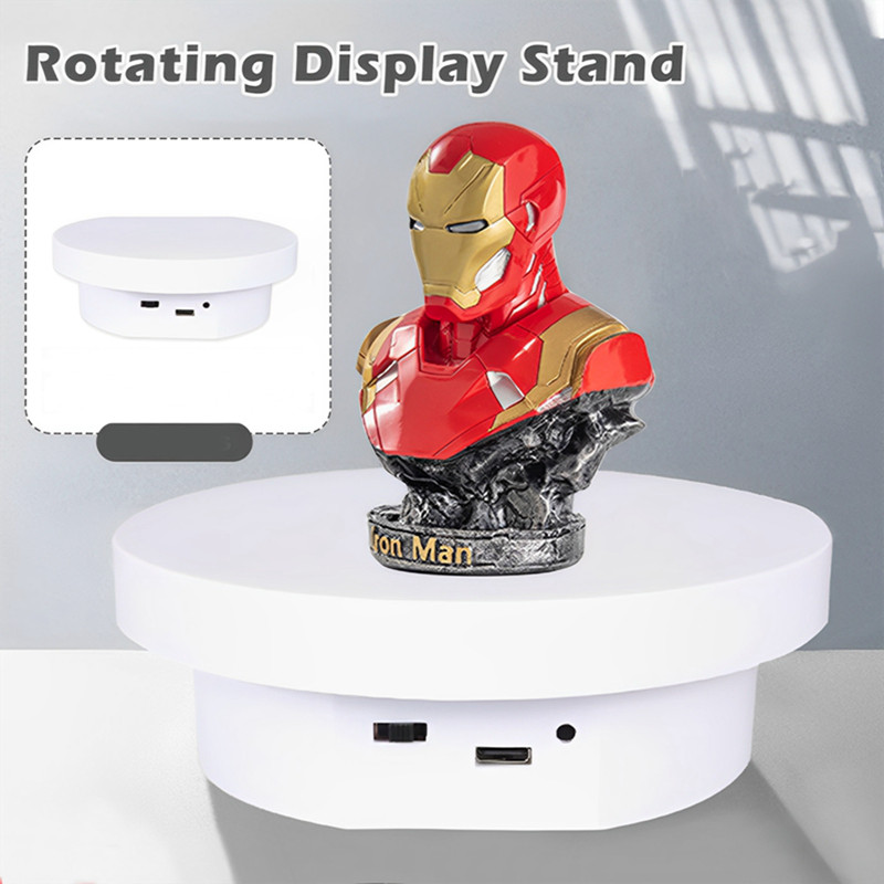 13cm เครื่องเล่นแผ่นเสียงหมุนไฟฟ้า360องศาสําหรับถ่ายภาพมอเตอร์หมุนยืนโต๊ะแสดงสําหรับวิดีโอสดแพลตฟอร์มหมุนเวียนอัตโนมัติ