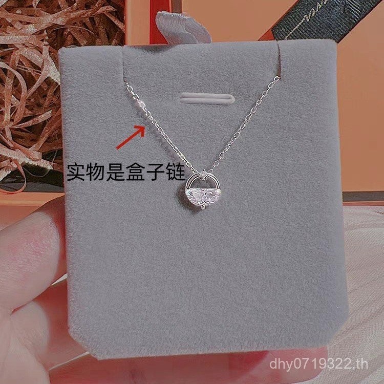 สร้อยคล้องคอมูลค่าสูงแบบหรูหราสำหรับผู้หญิง ทำจากเงินแท้ S999 ดีไซน์เฉพาะตัวและทันสมัย 68YK