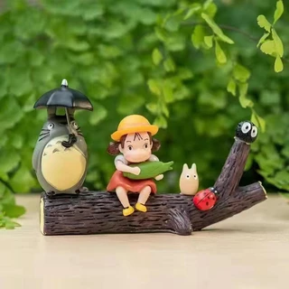 Totoro ถังปลาภูมิทัศน์มิยาซากิ Hayao Micro ภูมิทัศน์ Chinchillas Plum Bean Dragon Creative ตกแต่งเรซิ่นน้ําหญ้าชุดเครื่องประดับรถ