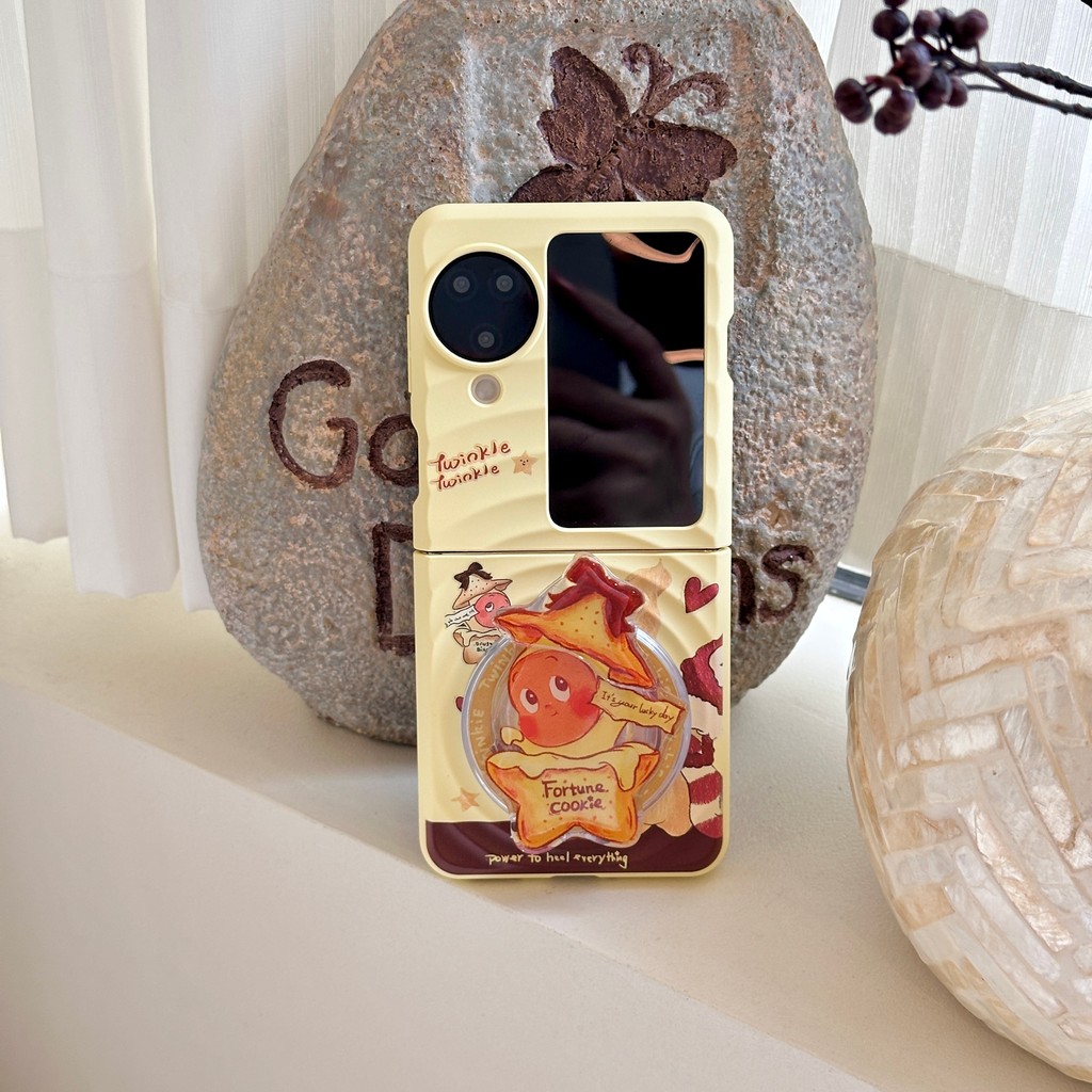 LUKEN เคสโทรศัพท์สําหรับ Samsung Galaxy Z Flip 7 6 5 4 3 ค้นหา N3 N2 FLIP น่ารักสีเหลือง Star M ปกหล