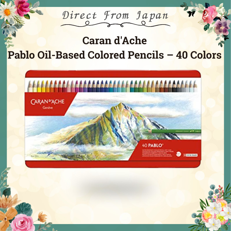 Caran d'Ache Pablo 40-Color Oil-Based Artist Colored Pencil Set