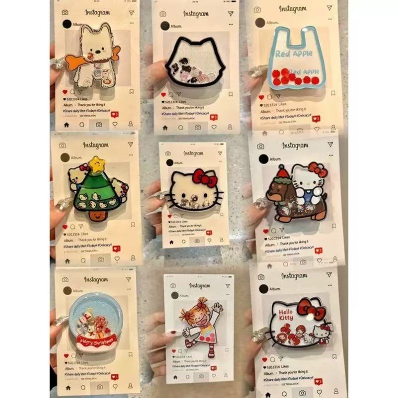 ใหม่สร้างสรรค์แกว่งเพลงความเครียดบรรเทาไหลทรายการ์ตูนน่ารัก เคที แมวเหมาะสําหรับทุกรุ่นโทรศัพท์ยืนพับและปรับขนาดได้สก์ท็อปคู่