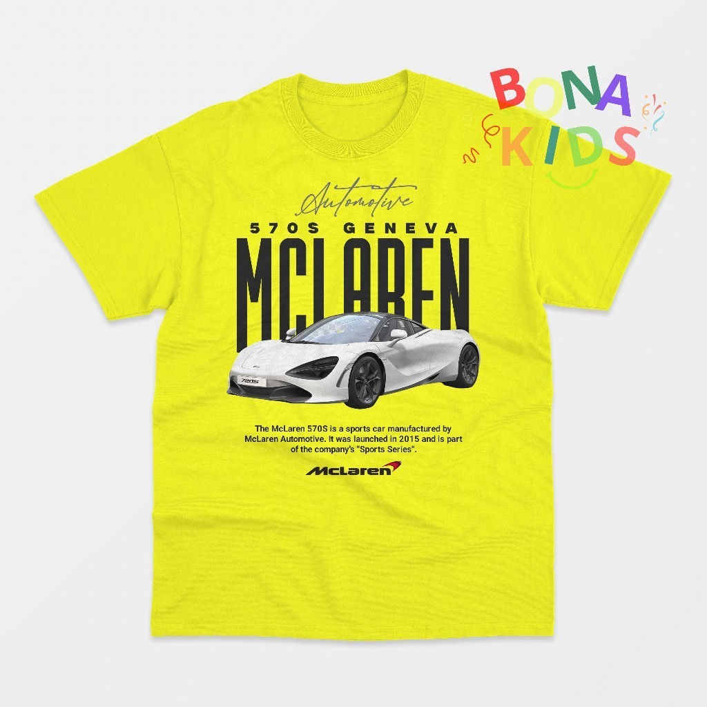【HOT】เสื้อยืดเด็กรถยนต์ McLaren 570S Geneva Unisex McLaren Children's T-shirt 100-150cm