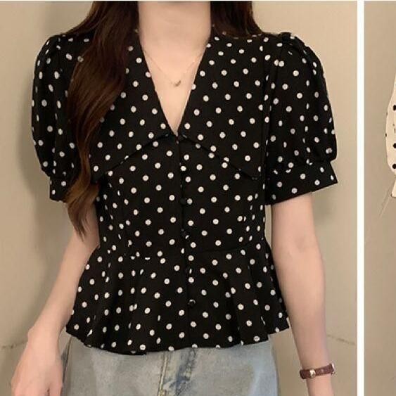 Chili Koko เสื้อเชิ้ตแขนสั้นสำหรับผู้หญิง, สไตล์ลำลองฤดูร้อน, เสื้อเชิ้ตแขนหลวม, เสื้อผ้าสตรีย้อนยุค 99139 รูปที่ 7