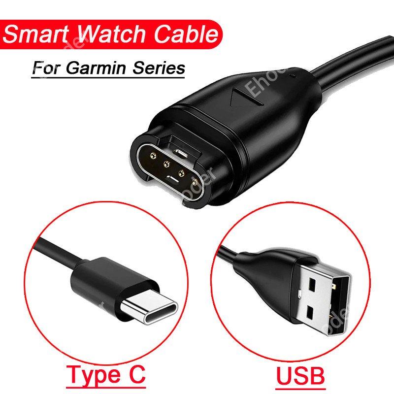 Type C สายชาร์จสําหรับ Garmin Fenix 8 7 7S 7X 6 6S 6X Vivoactive 3 4 5 4S USB Charger สําหรับ Venu 3S 2Plus 2 2S สมาร์ทนาฬิกาสายชาร์จเปลี่ยน
