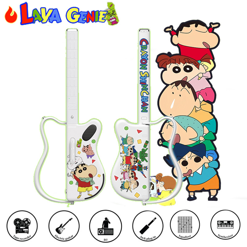LAVA GENIE Fire Elf Chordless Guitar Crayon Shin chan สติกเกอร์ตกแต่งส่วนบุคคล