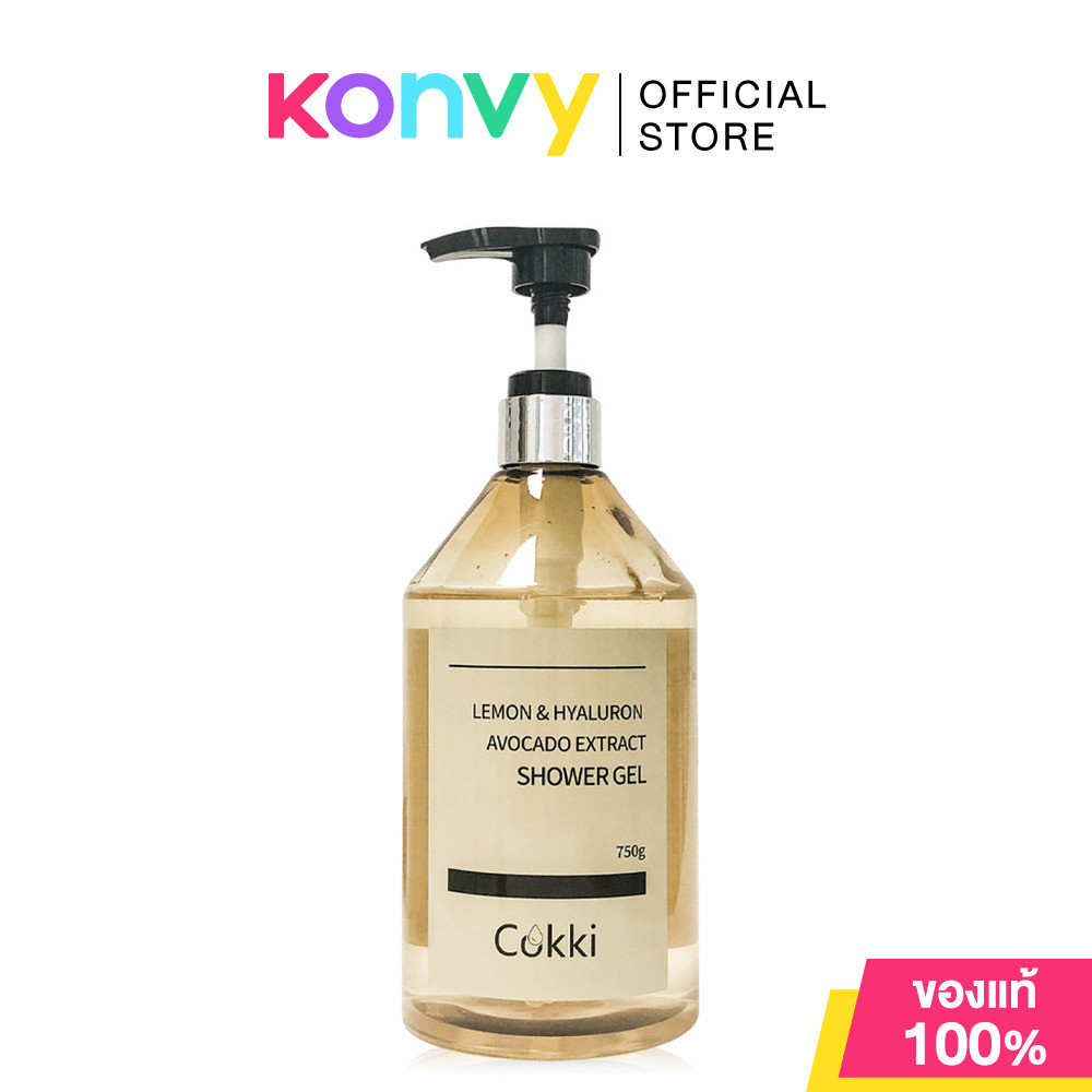 cokki Lemon & Hyaluron Avocado Extract Shower Gel 750g เจลอาบน้ำ สูตรอ่อนโยน สำหรับผิวแพ้ง่าย.