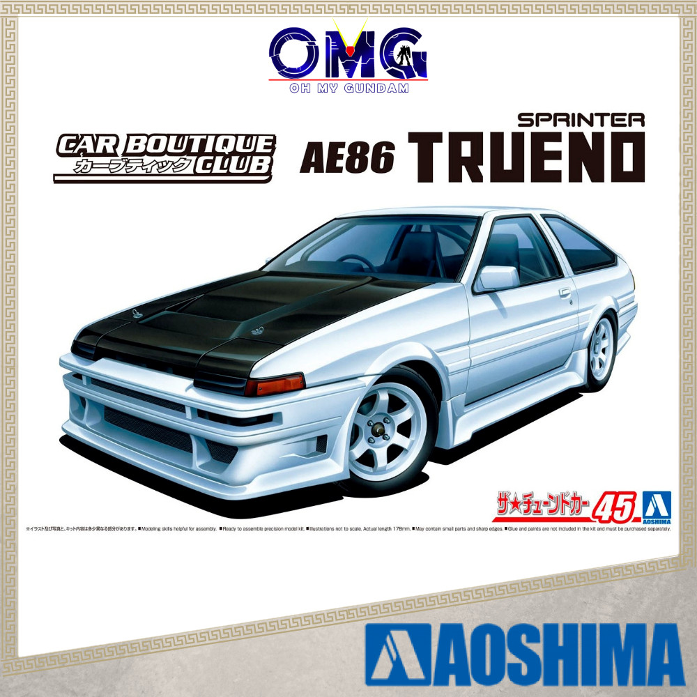 Aoshima 1/24 รถ Boutique Club AE86 Trueno 85 No.45 05863 พลาสติกชุดรถรุ่นรถรุ่นรถรุ่น Plamo OMG
