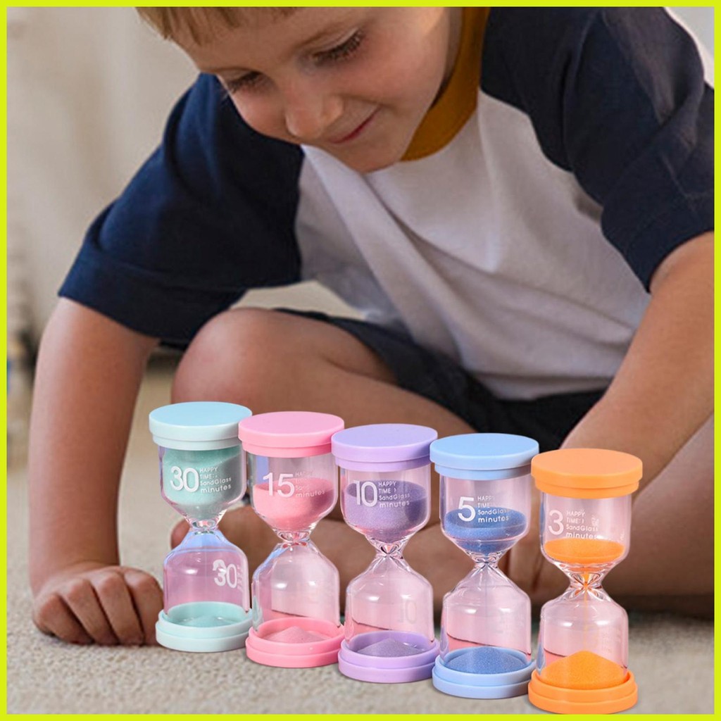 ชั่วโมงแก้วทราย 3 Mins/5 Mins/10 Mins/15 Mins/30 Mins Sand Timers สีสัน Multicolor Sand Timer ชุด 5 