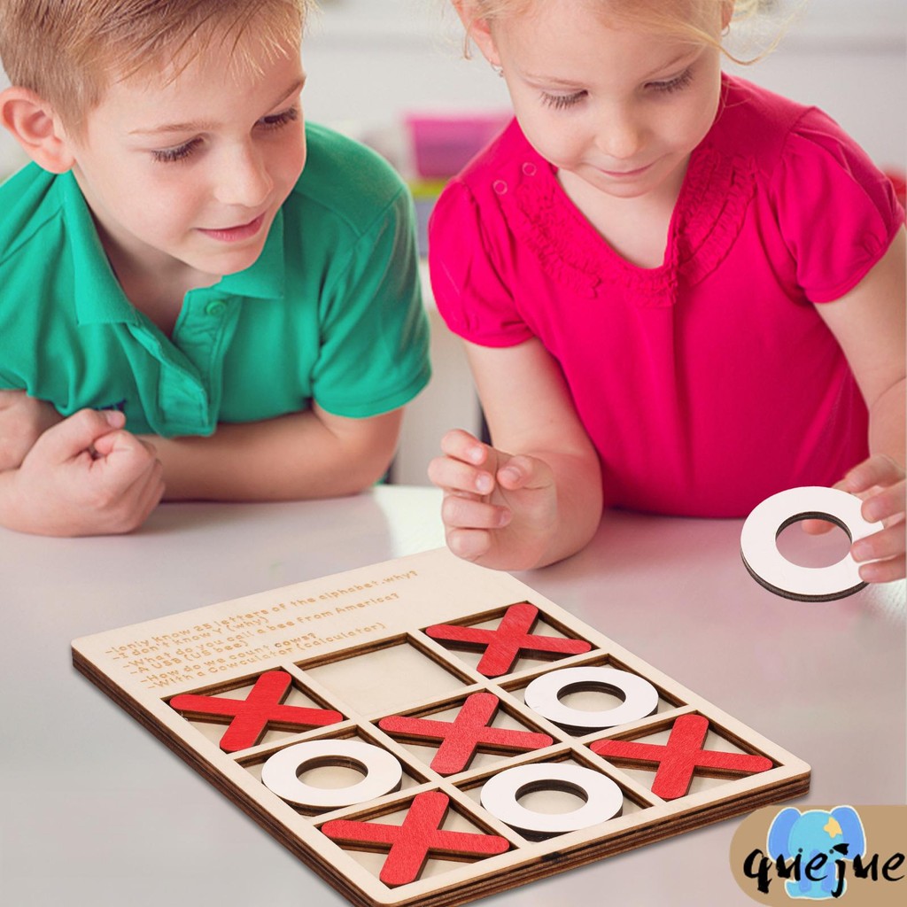 3 ชิ้นไม้ XO หมากรุกโต๊ะเกมส่งเสริมโฟกัสปริศนา XO เกมหมากรุกที่น่าสนใจสําหรับปาร์ตี้ปิกนิก SHOPQJC54