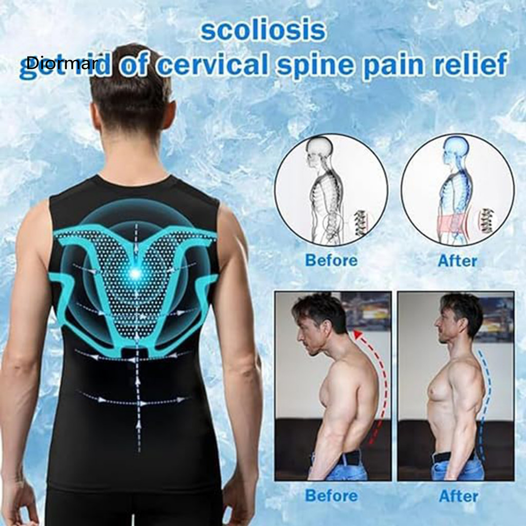 DIO Vitality Enhancing Body Shaper เสื้อกั๊กฟิตเนสสําหรับท่าทางปรับปรุงผู้ชายฟิตเนสเสื้อกั๊กรอบคอแขน