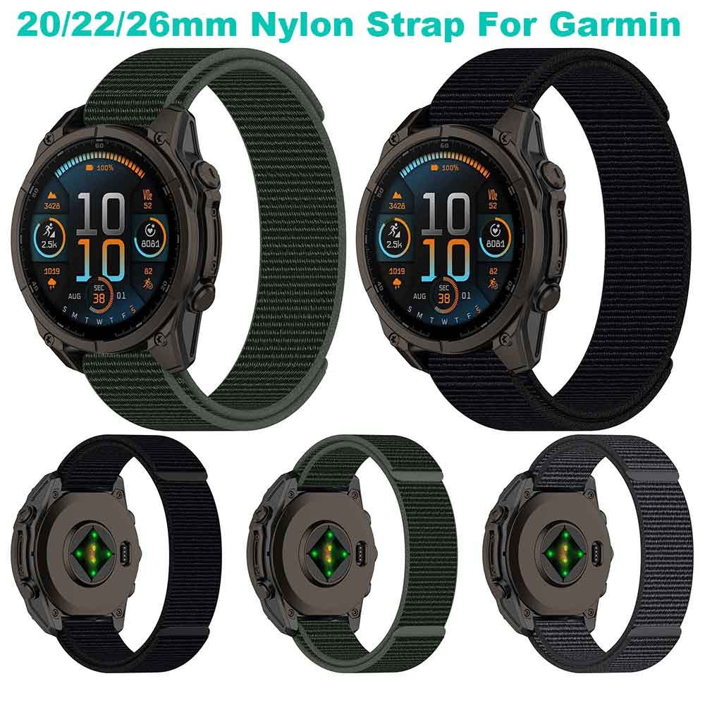 สายรัดไนลอนสําหรับ Garmin Fenix 8 E 7 7X 6 6X Pro 5X 5 Plus 3HR Forerunner 935 945 955 745 S70 S60 S