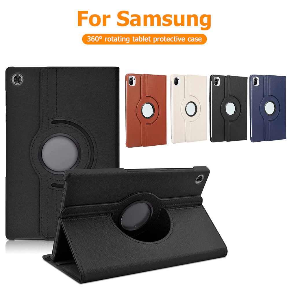 ลิ้นจี่ ลาย หมุนแบน เคส เคสแท็บเล็ตซัมซุง For Samsung Tab A9 A11 Plus A8 S9 S10 FE S7 S8 S6 A7 Lite 360°วัสดุอะคริลิ เคส