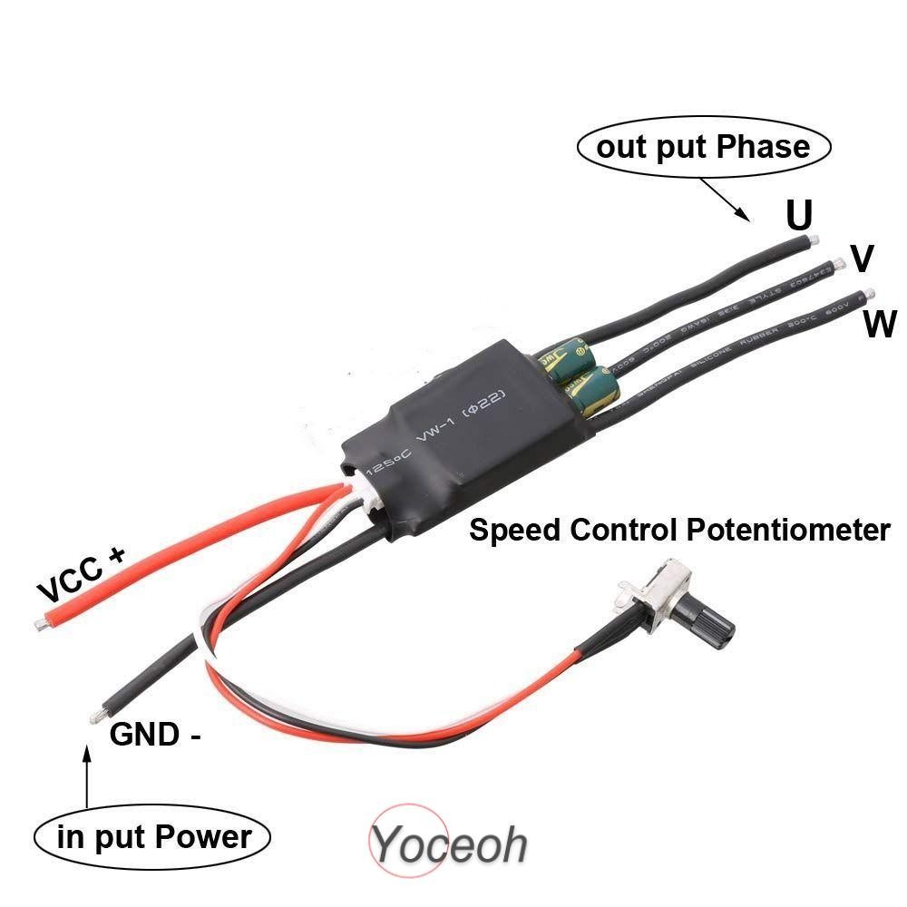 YOCEOH มอเตอร์ไร้แปรงไดร์เวอร์, Potentiometer DC 7-24V Hallless DC มอเตอร์ไดรฟ์, 200W BLDC 3-Phase ค