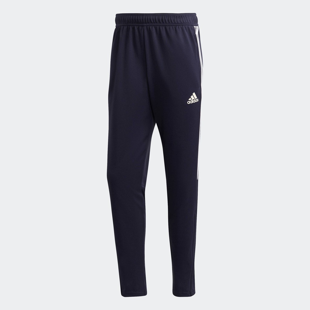 adidas ฟุตบอล & ไลฟ์สไตล์ กางเกงขายาวทรงสลิมขาสอบ AEROREADY Sereno 3-Stripes ผู้ชาย สีน้ำเงิน H28898