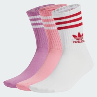 adidas Lifestyle Mid Cut Crew Socks 3 Pairs Unisex Purple IX…