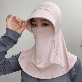 หมวกกันแดดเต็มหน้า สำหรับผู้หญิง ป้องกัน UV พร้อมหน้ากากระบายอากาศ เหมาะสำหรับกิจกรรมกลางแจ้ง