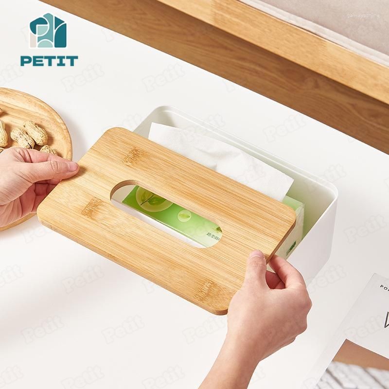 กล่องใส่กระดาษทิชชู่ แบบไม้+พลาสติก (Tissue​ Box) ที่ใส่ทิชชู่มินิมอล มีฝาปิด มีหลายรูปแบบ น้ำหนักเบา - รูปที่ 3