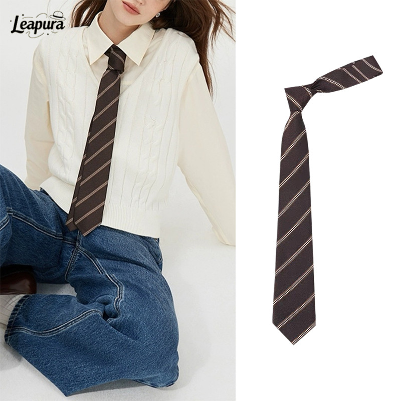 เนคไทแฟชั่นสำเร็จรูปนักเรียนJKวินเทจสไตล์ญี่ปุ่นเครื่องประดับสำหรับผู้ชายและผู้หญิง❤️Leapura