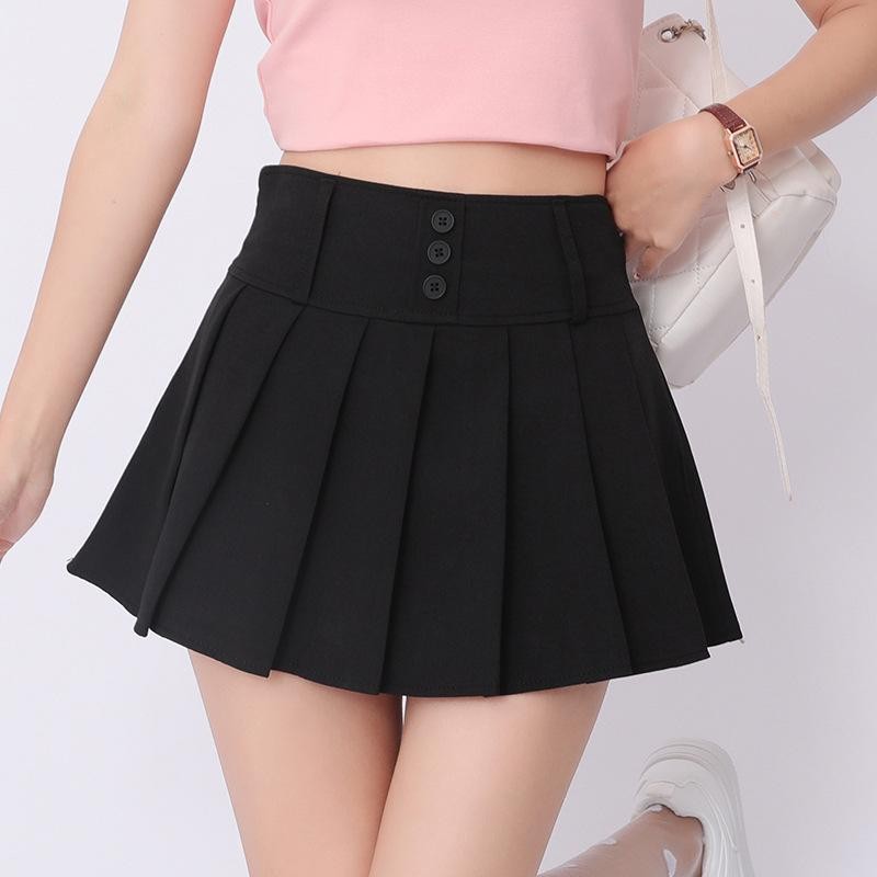 S-6XL กระโปรงทรงเอ ชิคๆ ฮอตๆ เพรียวบาง ป้องกันการส่อง เอวสูง กระโปรงสั้นจีบ กระโปรงผู้หญิง - รูปที่ 2