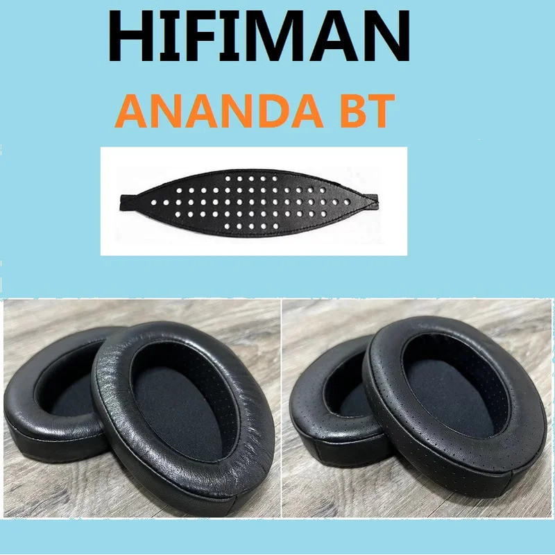 อัพเกรดแผ่นรองหูฟังสําหรับหูฟังไร้สาย HIFIMAN ANANDA BT แผ่นรองหูฟังหนังแกะแท้แบบมีรู หนัง headband
