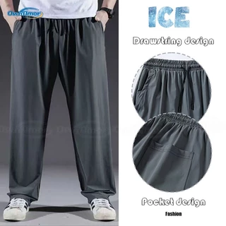 【พร้อมส่งในไทย | 4XL-8XL】กางเกงจ๊อกเกอร์ไซส์ใหญ่ ผ้าไหมเย็น ระบายอากาศ ยืดหยุ่น กางเกงลําลอง