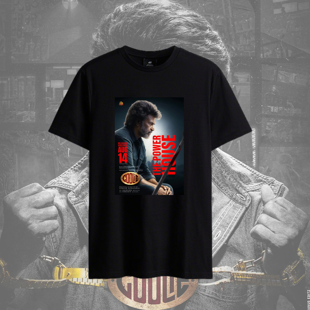 จาก Coolie Rajini T เสื้อ SUPER STAR RAJINI เสื้อ Coolie ภาพยนตร์ Baju ผ้าฝ้าย 100% แขนสั้นสําหรับ U