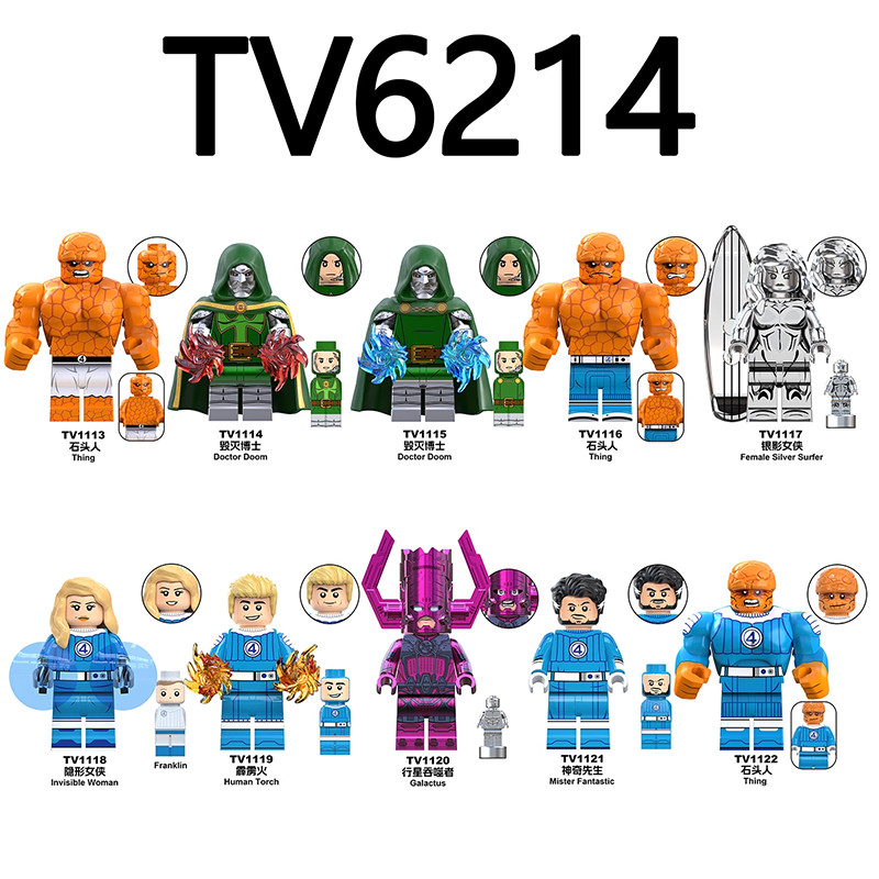 ใหม่ Fantastic Four Thunderball Fire Stone Man Doctor Doom Devourer Building Blocks Minifigure ของเล