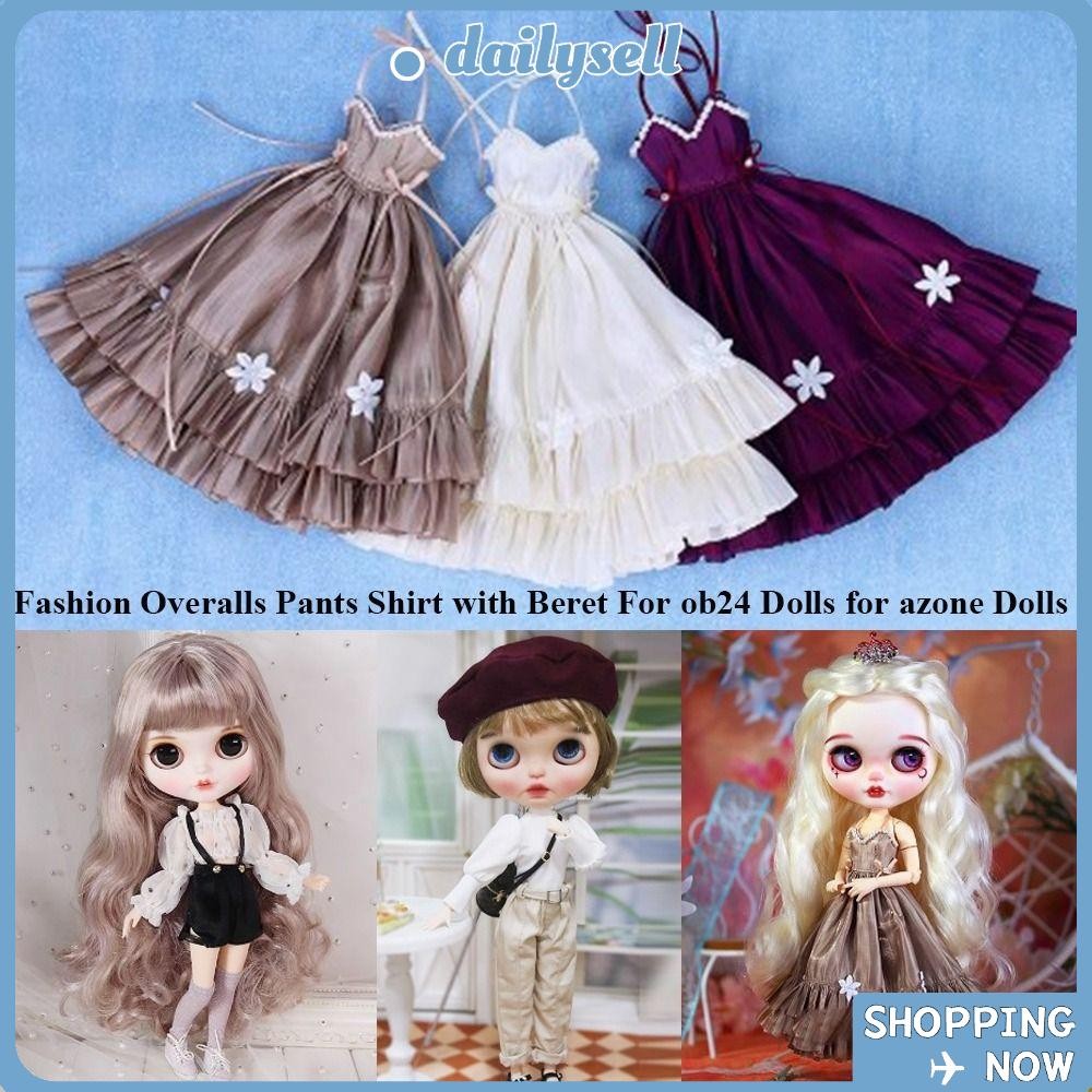 DAILY Doll Overalls Pants, Cute Fashion Shirt Beret Clothes, Gift Toys DIY Accessories Mini Princess
