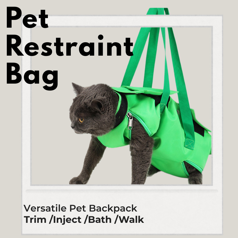 Cat Restraint Bag - Carrier หลักฐานการเจาะสําหรับ Shots/Nail Trims | Escape-Proof Grooming & Medical