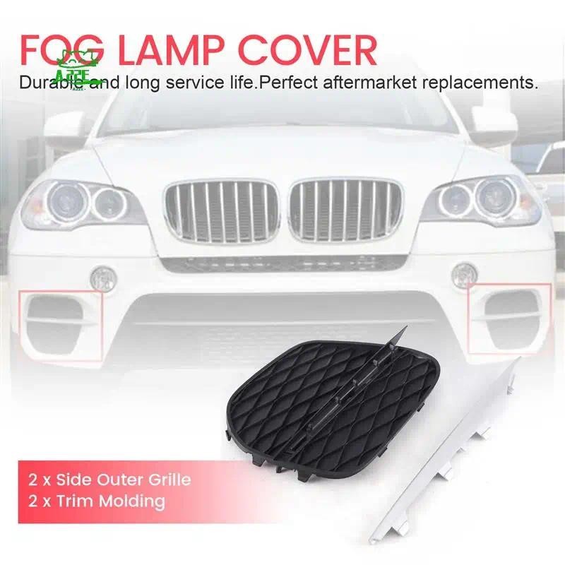 A22E-1 คู่กันชนหน้า Grille Cover Grill Trim สําหรับ -BMW X5 E70 2011-2013 51117222859 51117222860
