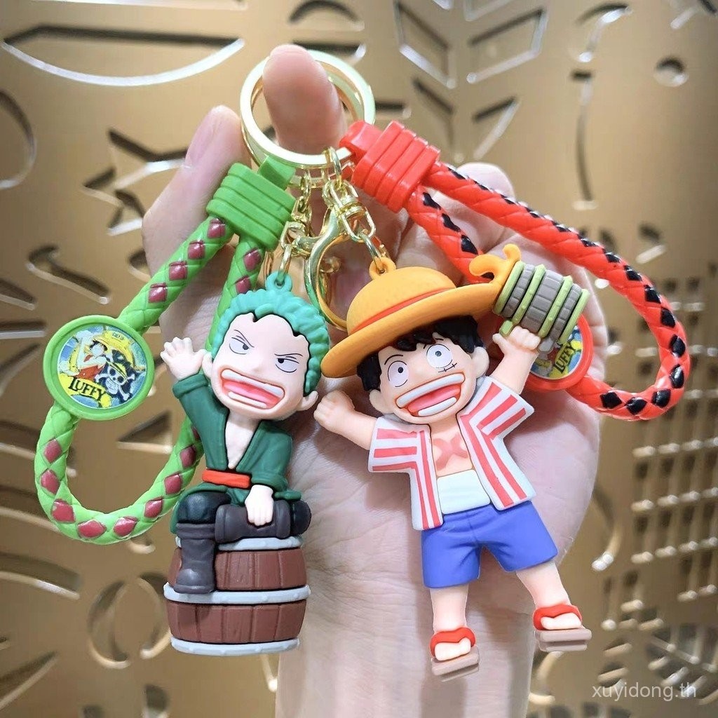 [New Product Special Offer]Cartoon Creative Luffy Zoro One Piece Figurine Car Keychain Pendant Backp