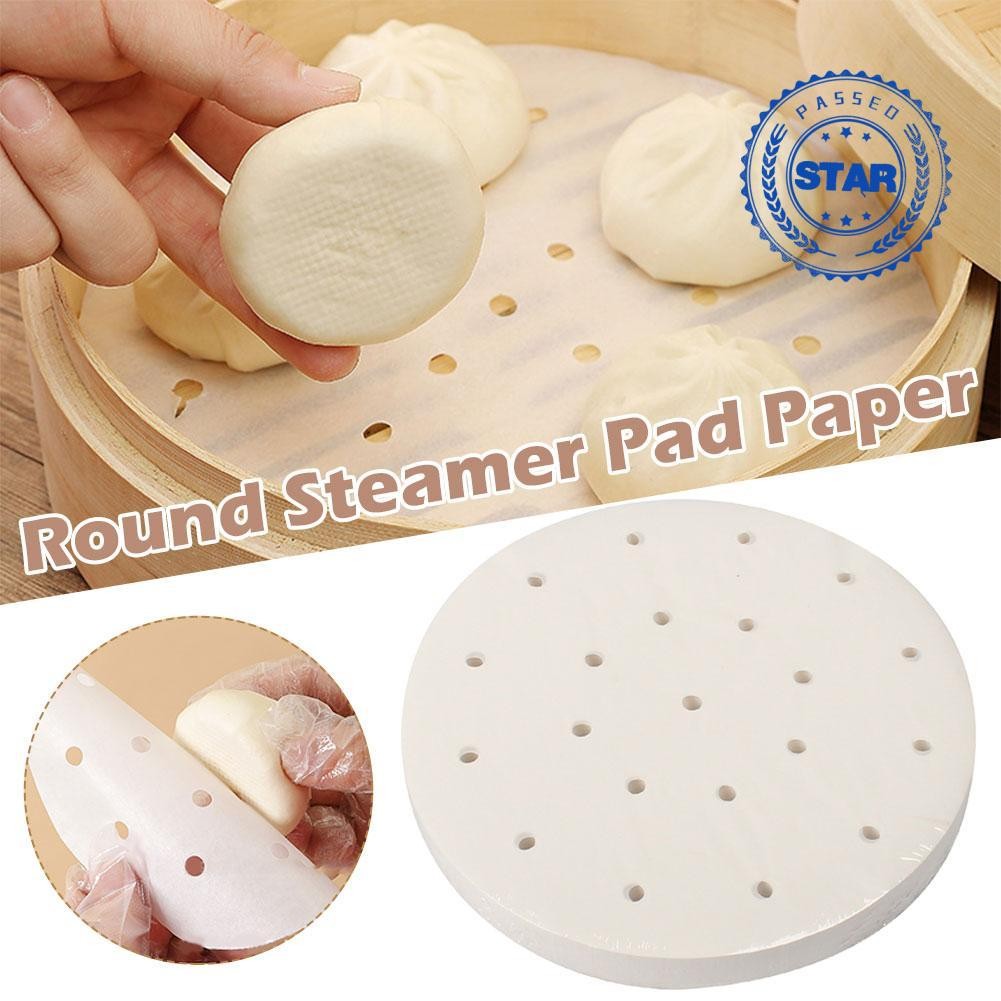 Steam Paper Liners Round Dim Sum Non Stick Fryer Paper ร้านอาหารครัวแผ่นผ้า M7i7