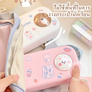 กล่องดินสอสองชั้นความจุขนาดใหญ่สําหรับนักเรียนชั้นประถมศึกษา กล่องเก็บเครื่องเขียนคุณภาพสูงการ์ตูนน่ารัก,ส่งสติกเกอร์