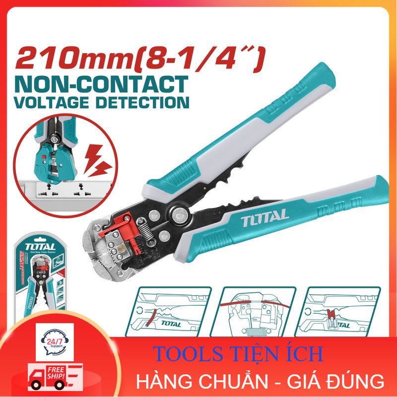 (P63) เครื่องปอกสายไฟอัตโนมัติ 4-in-1 (เครื่องตรวจจับไฟฟ้า) TOTAL THT152429 .เคเค