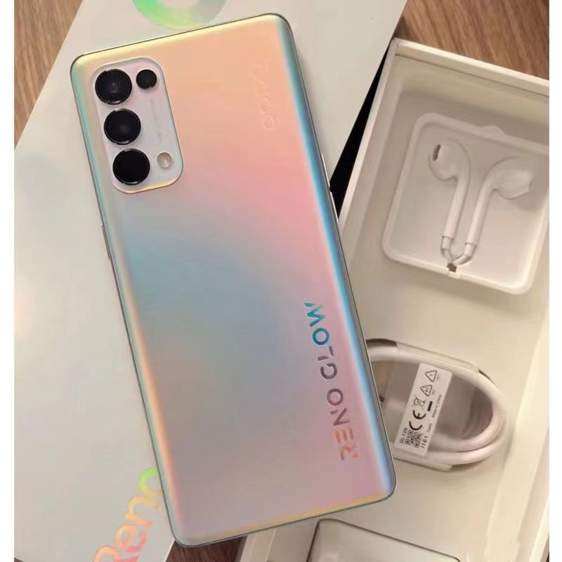 โทรศัพท์มือถือมือสอง OPPO Reno5 Thin Light 5g โทรศัพท์มือถือ HD Beauty 6400W พิกเซล