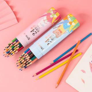 พู่กันสีสัน 12 สี 18 สี 24 สี แบบขวด สำหรับวาดภาพกราฟิก เข็มพู่กันสีสันสำหรับเด็ก ลากภาพการ์ตูน ดินสอสร้างสรรค์ แบบการ์ต
